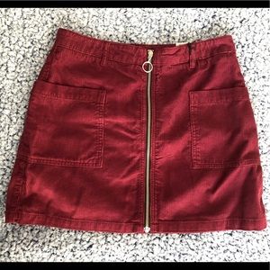 NWT - Topshop Motto Corduroy Skirt - Maroon